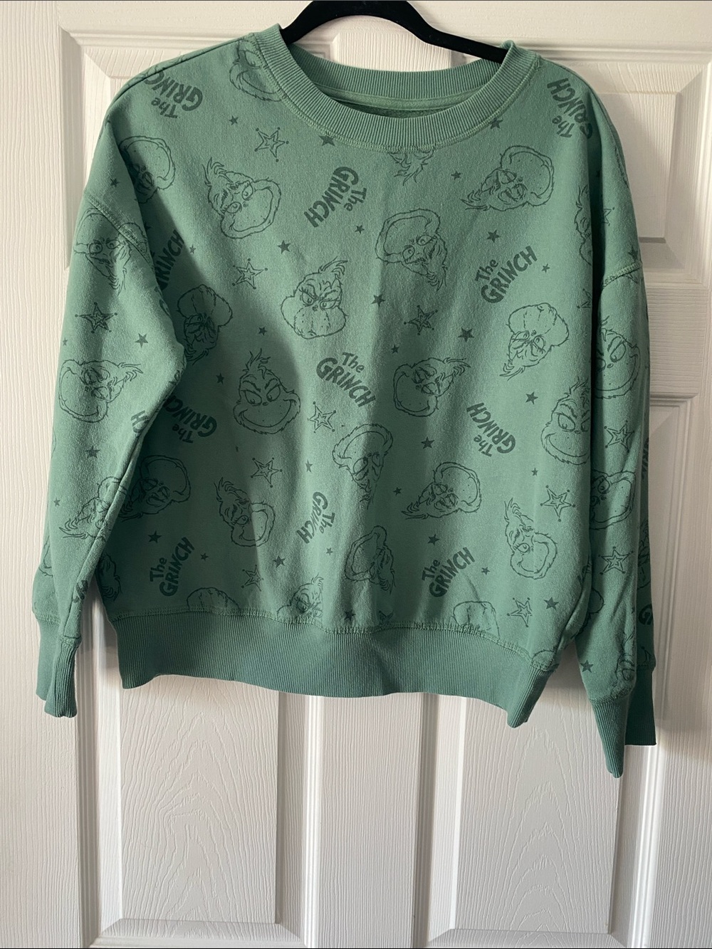 Grinch Graphic Crewneck Sweatshirt - Sage Green